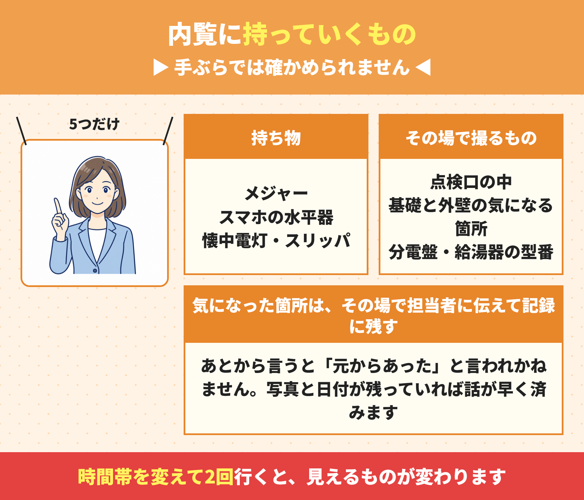 建売の内覧に持っていくもの