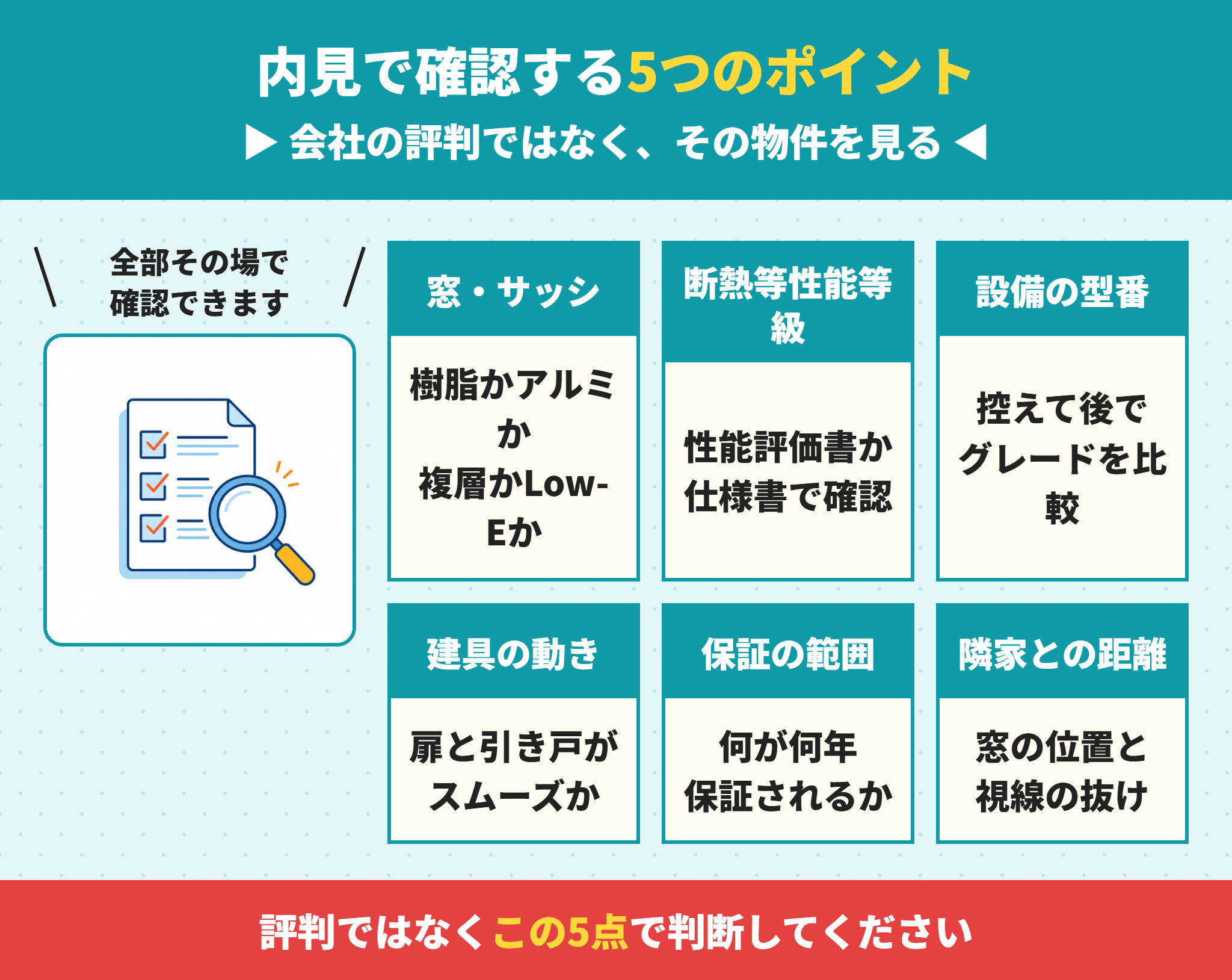 タクトホームの建売を内見で確認するポイント
