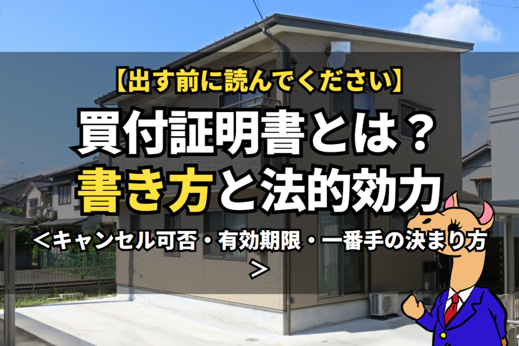 《買付証明書》とは？書き方と法的効力