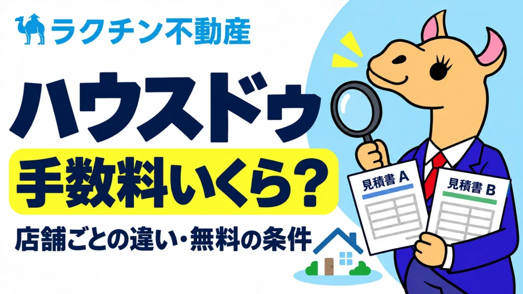 ハウスドゥ。手数料いくら？。店舗ごとの違い・無料の条件