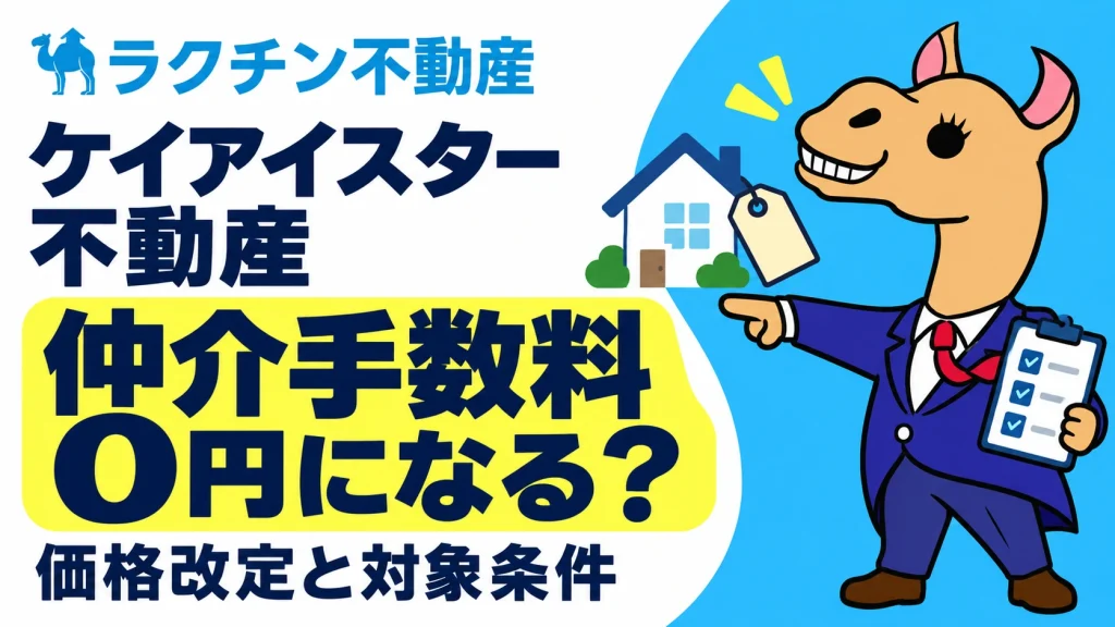 ケイアイスター不動産。仲介手数料0円になる？。価格改定と対象条件
