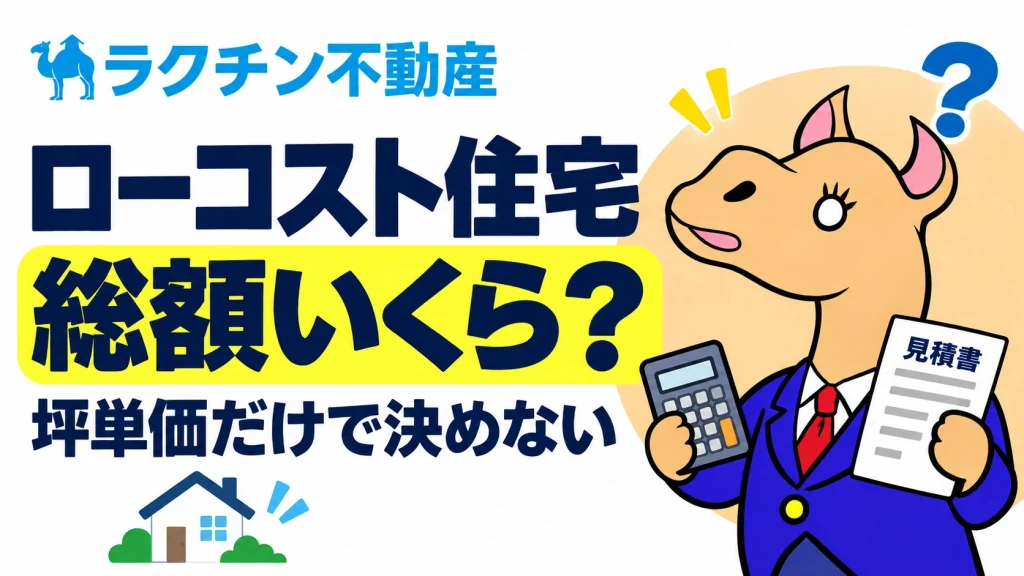 ローコスト住宅。総額いくら？。坪単価だけで決めない
