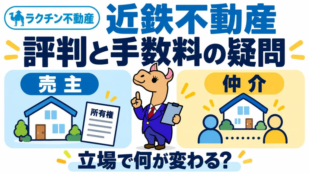 近鉄不動産。評判と手数料の疑問。売主。仲介。立場で何が変わる？