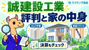 誠建設工業。評判と家の中身。ALC外壁。制震ミライエ。決算もチェック