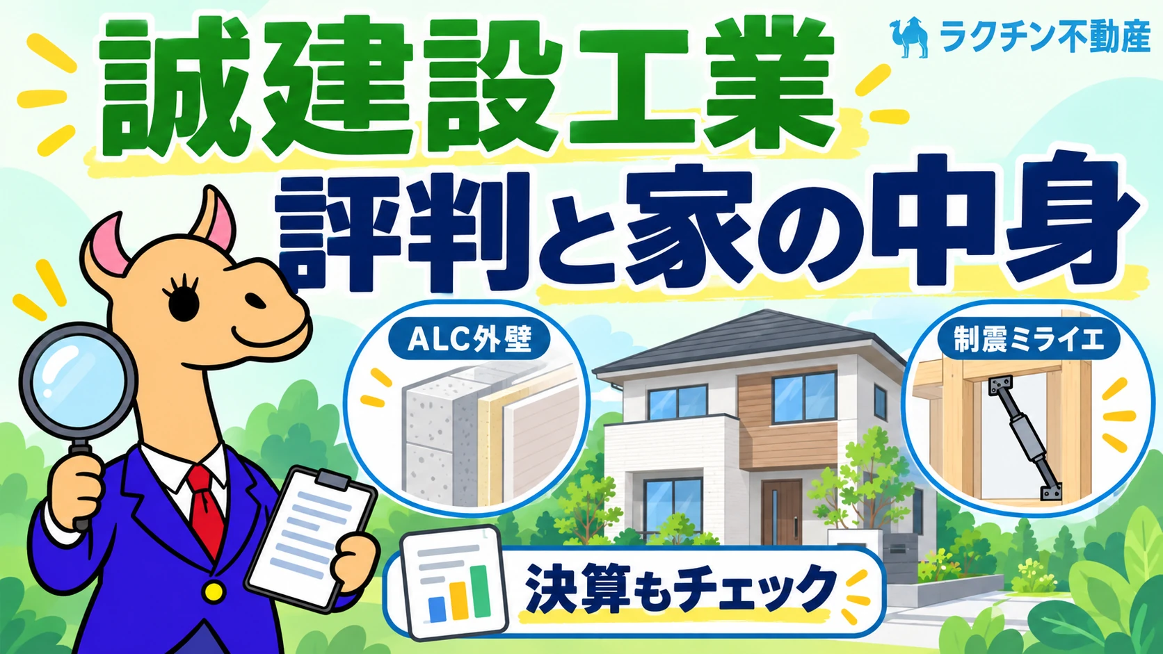 誠建設工業。評判と家の中身。ALC外壁。制震ミライエ。決算もチェック
