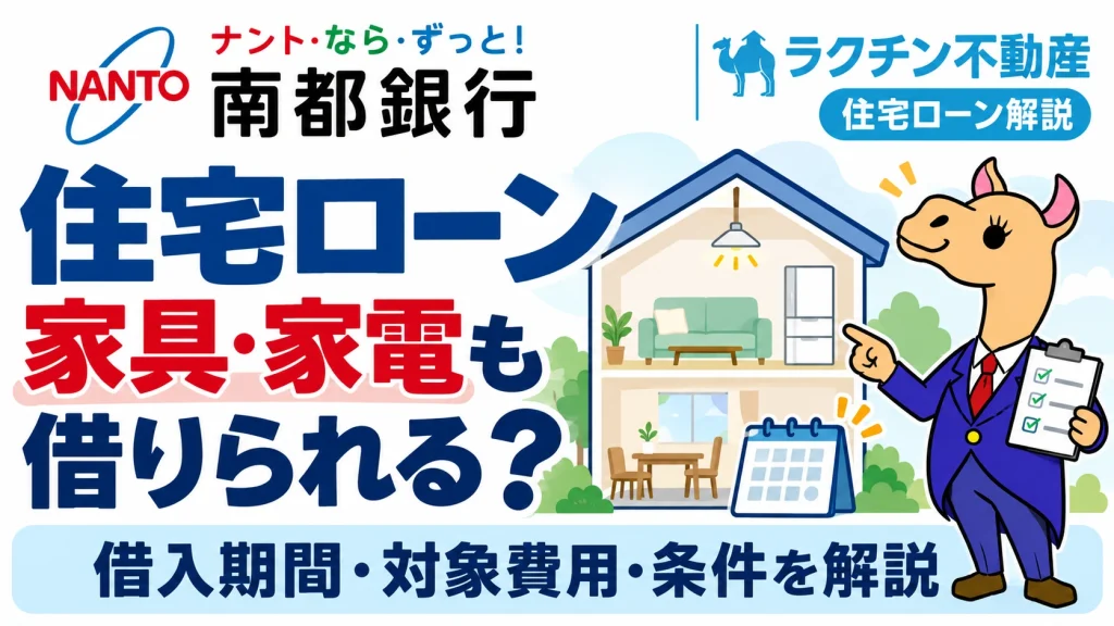 南都銀行。住宅ローン。家具・家電も借りられる？。借入期間・対象費用・条件を解説