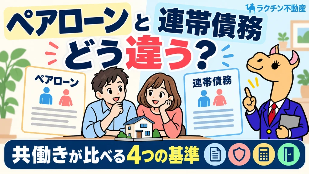 ペアローンと連帯債務。どう違う？。共働きが比べる4つの基準