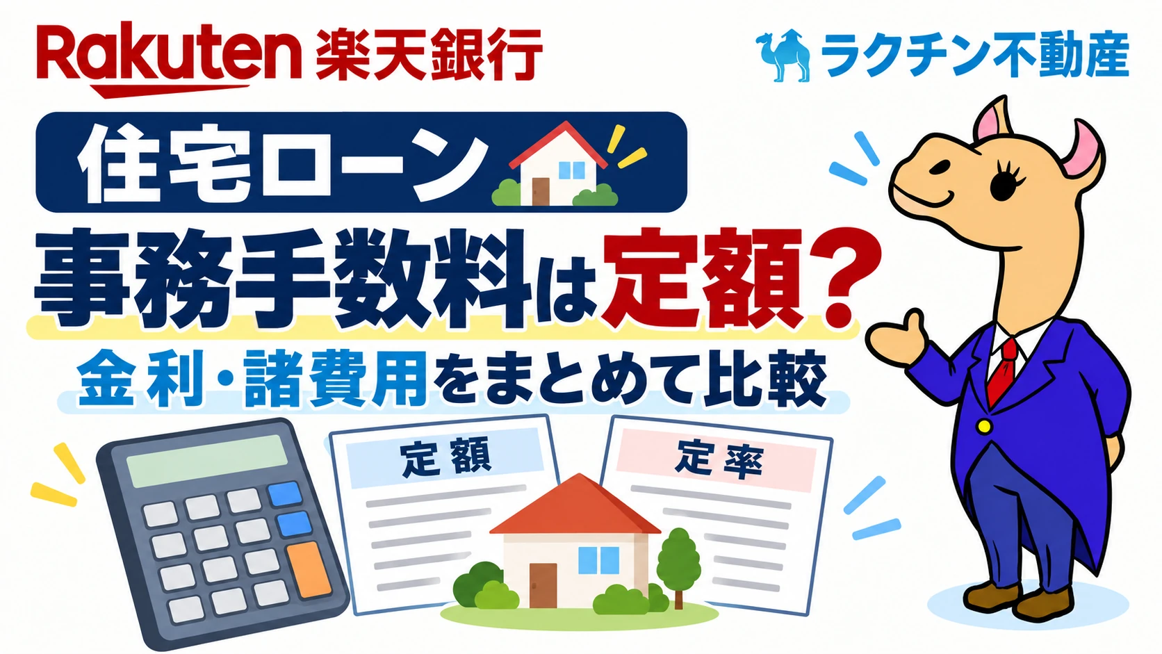 住宅ローン。事務手数料は定額？。金利・諸費用をまとめて比較