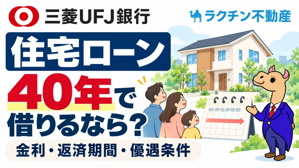 住宅ローン。40年で借りるなら？。金利・返済期間・優遇条件