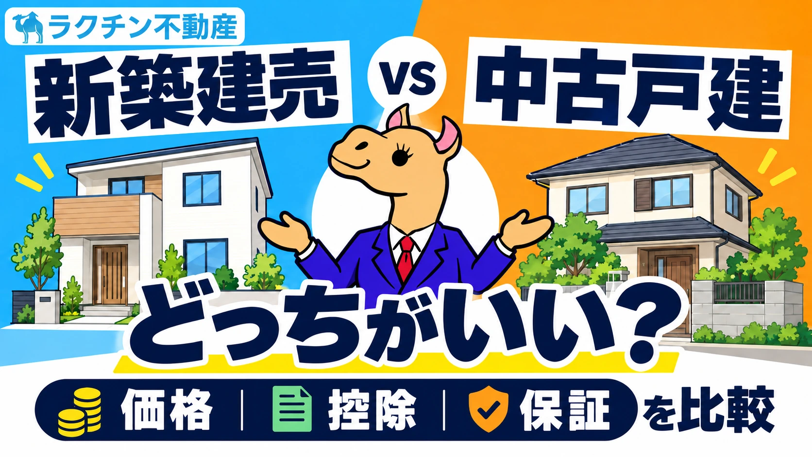 新築建売 vs 中古戸建。どっちがいい？。価格・控除・保証を比較