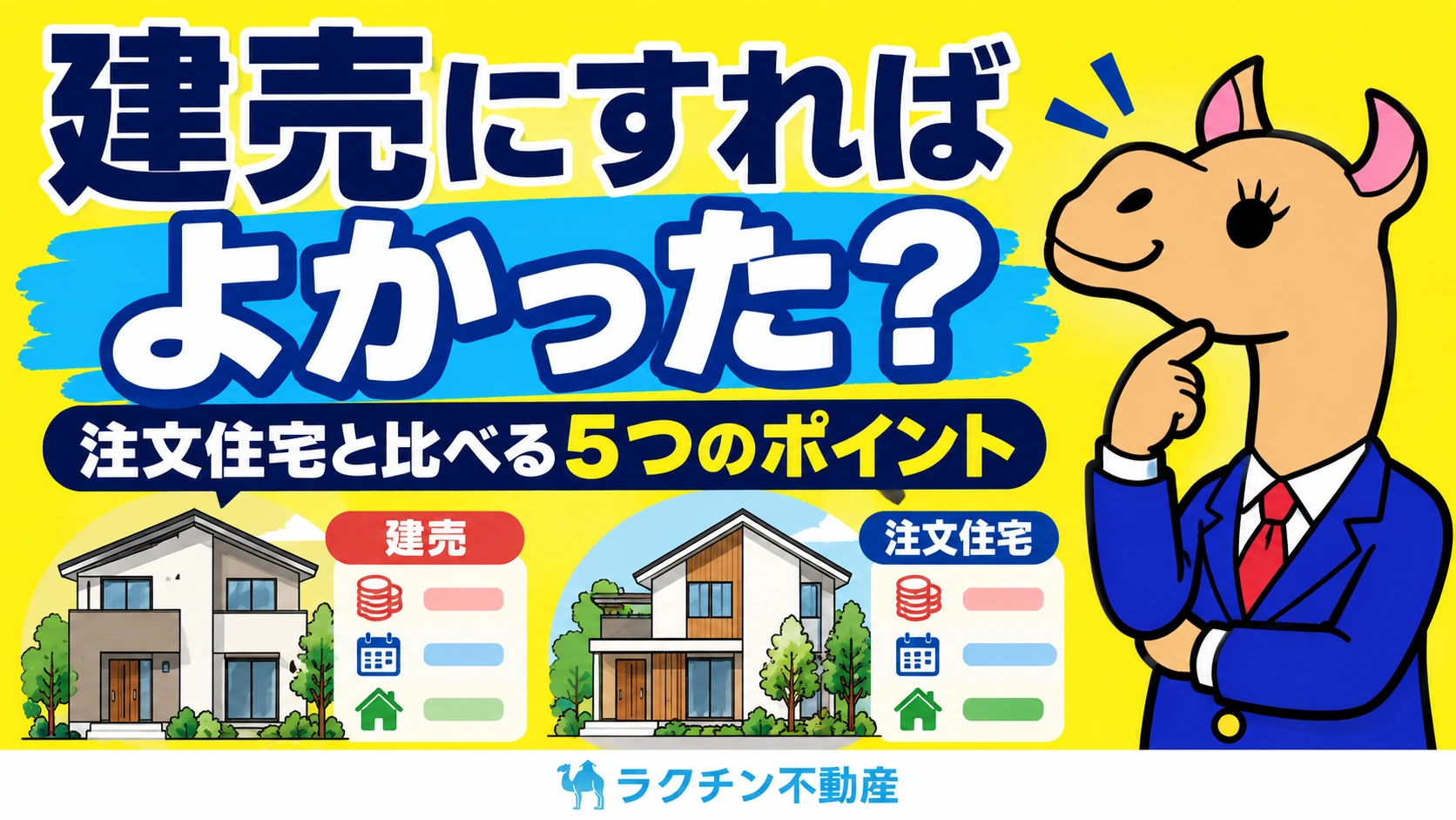 建売にすれば。よかった？。注文住宅と比べる5つのポイント